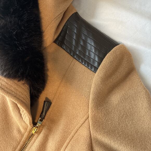 VIA SPIGA… Women's Asymmetric Faux-Fur-Collar Wrap Coat Size 6 women - Picture 6 of 16